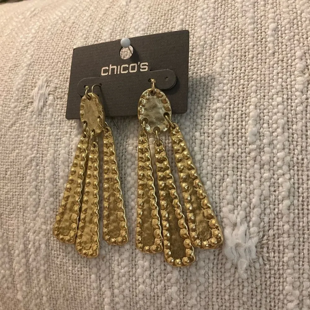 0178-Chico's Gold‎ Dangle Earrings